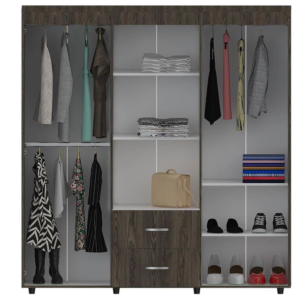 CLOSET BARILOCHE BOMBAY, MILAN Y BLANCO, VARIEDAD DE ENTREPAÑOS Y SEIS PUERTAS ABATIBLES - Image 4
