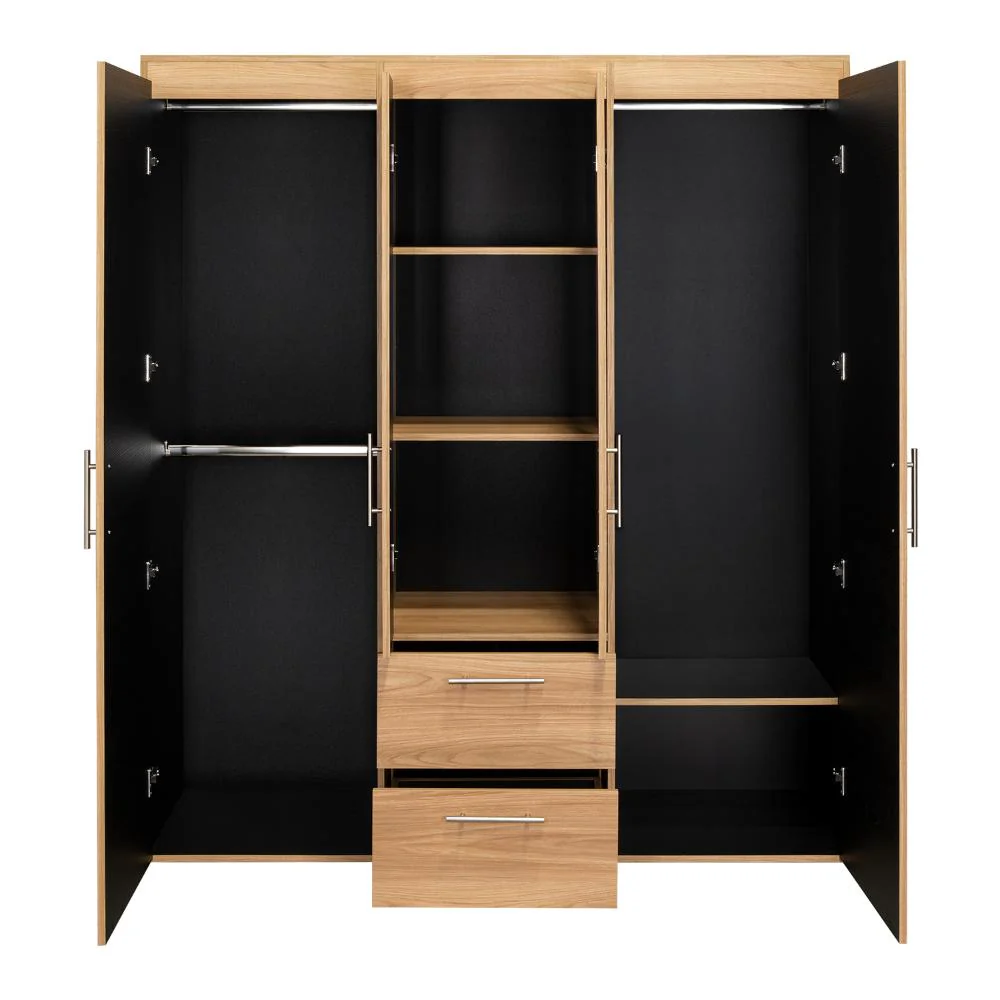 CLOSET BARILOCHE BOMBAY ECO, FRESNO EUROPEO Y WENGUE , CON VARIEDAD DE ENTREPAÑOS Y CUATRO PUERTAS ABATIBLES - Image 8