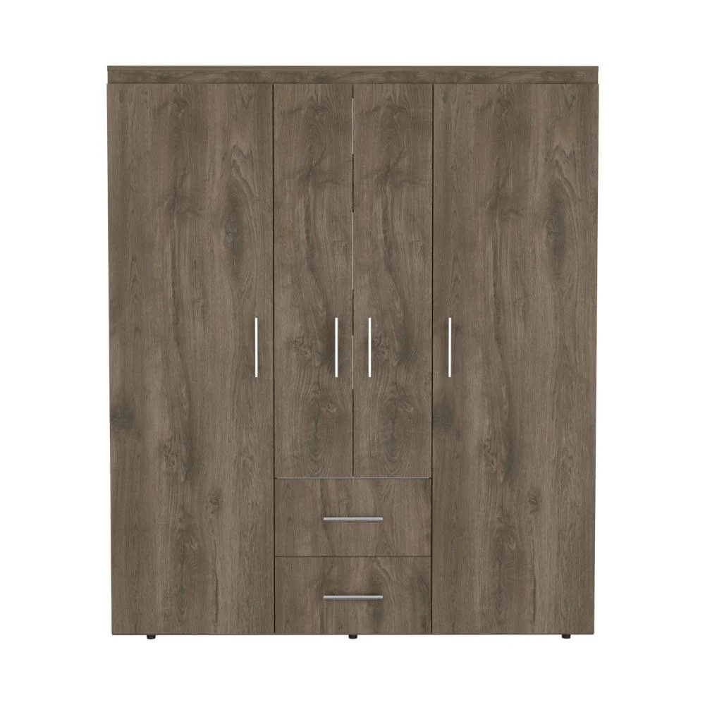 CLOSET BARILOCHE BOMBAY ECO, NOGAL Y BLANCO, CON VARIEDAD DE ENTREPAÑOS Y CUATRO PUERTAS ABATIBLES - Image 6