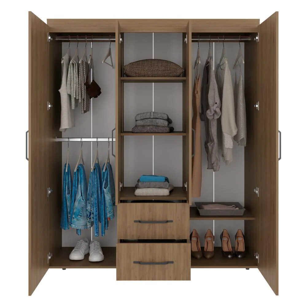 Closet Bariloche Eco, Kronos Fresno, Moderno con Variedad De Entrepaños, cuatro puertas y dos cajones ZF - Image 4