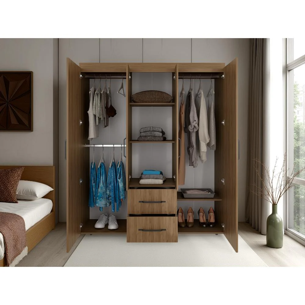 Closet Bariloche Eco, Kronos Fresno, Moderno con Variedad De Entrepaños, cuatro puertas y dos cajones ZF - Image 6