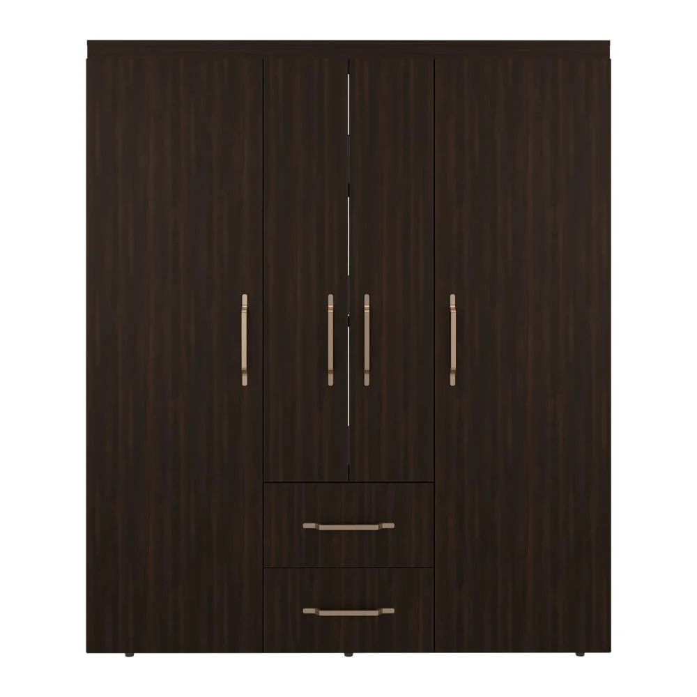 Closet Bariloche Eco, Kronos Nogal, Moderno con Variedad De Entrepaños, cuatro puertas y dos cajones ZF - Image 3