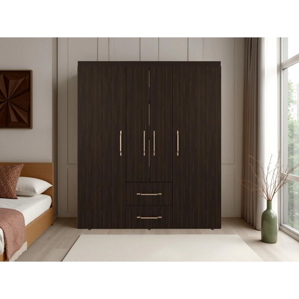 Closet Bariloche Eco, Kronos Nogal, Moderno con Variedad De Entrepaños, cuatro puertas y dos cajones ZF - Image 5
