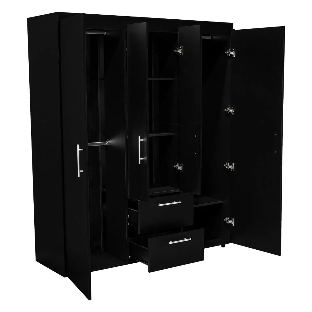 CLOSET BARILOCHE BOMBAY ECO, WENGUE, CON VARIEDAD DE ENTREPAÑOS Y CUATRO PUERTAS ABATIBLES - Image 6