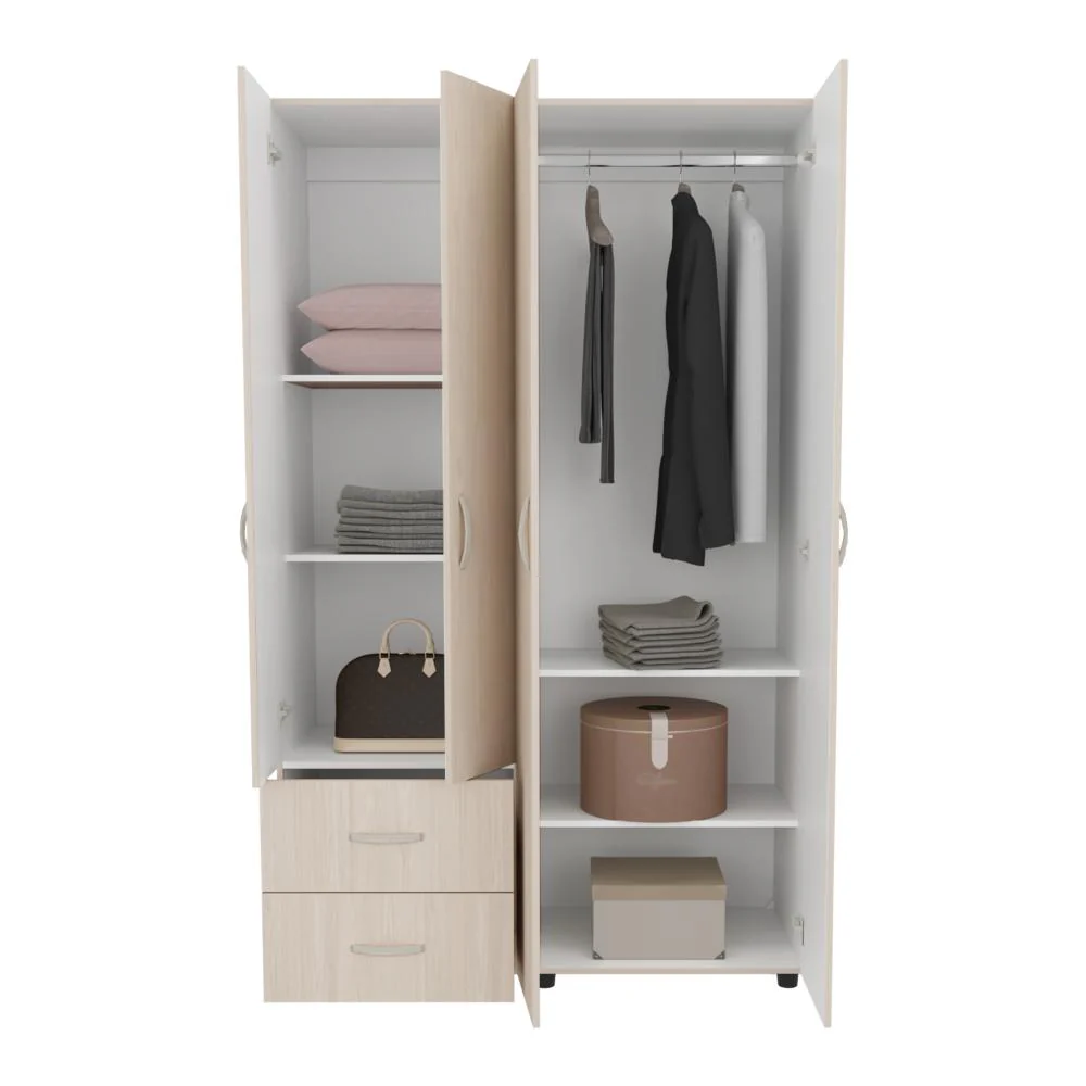 CLOSET BARIN 120, NEVADO Y BLANCO, CON CAJONES DE GRAN CAPACIDAD PARA SU ALMACENAMIENTO - Image 2