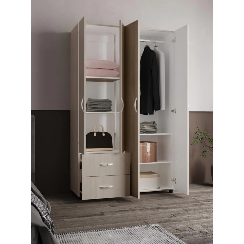 CLOSET BARIN 120, NEVADO Y BLANCO, CON CAJONES DE GRAN CAPACIDAD PARA SU ALMACENAMIENTO - Image 3