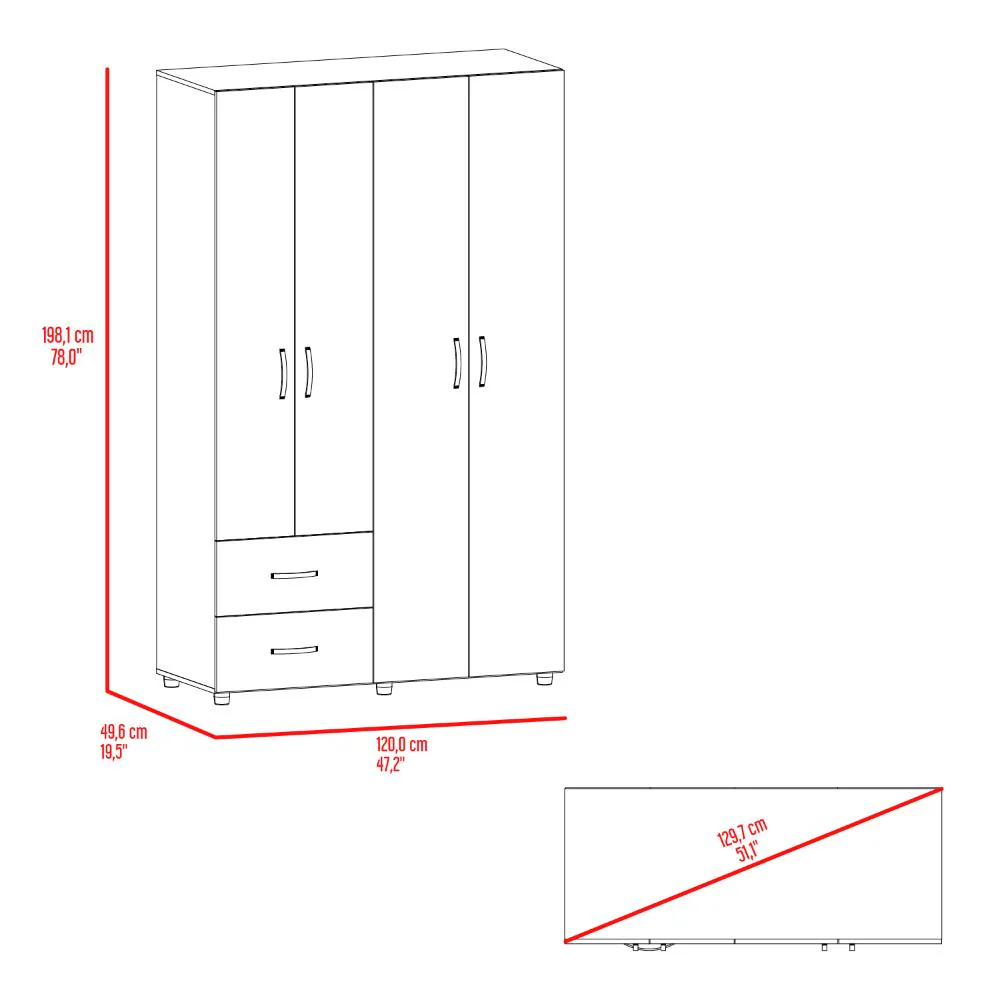 CLOSET BARIN 120, WENGUE, CON CAJONES DE GRAN CAPACIDAD PARA SU ALMACENAMIENTO - Image 8