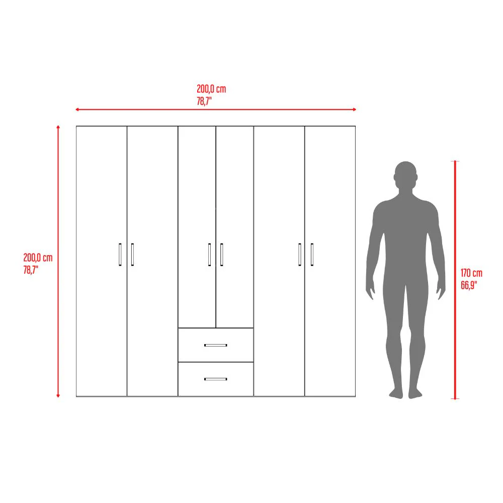 Closet Barin 200x200, Wengue, Con Cuatro Puertas Abatibles - Image 9
