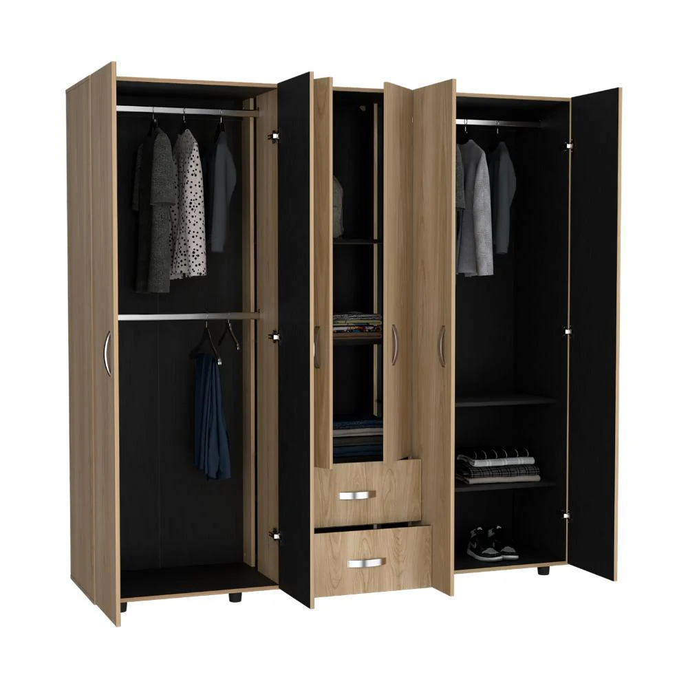 CLOSET BARIN 200, FRESNO EUROPEO Y WENGUE, CON CUATRO PUERTAS ABATIBLES - Image 2