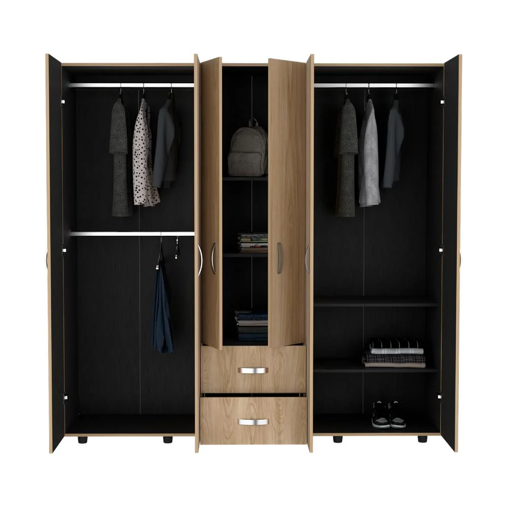 CLOSET BARIN 200, FRESNO EUROPEO Y WENGUE, CON CUATRO PUERTAS ABATIBLES - Image 4