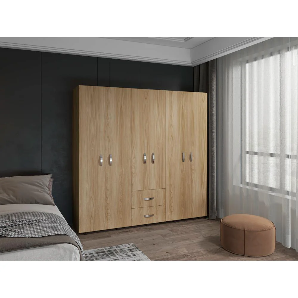 CLOSET BARIN 200, FRESNO EUROPEO Y WENGUE, CON CUATRO PUERTAS ABATIBLES - Image 5