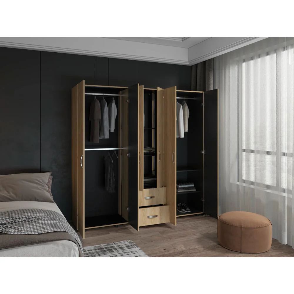 CLOSET BARIN 200, FRESNO EUROPEO Y WENGUE, CON CUATRO PUERTAS ABATIBLES - Image 6