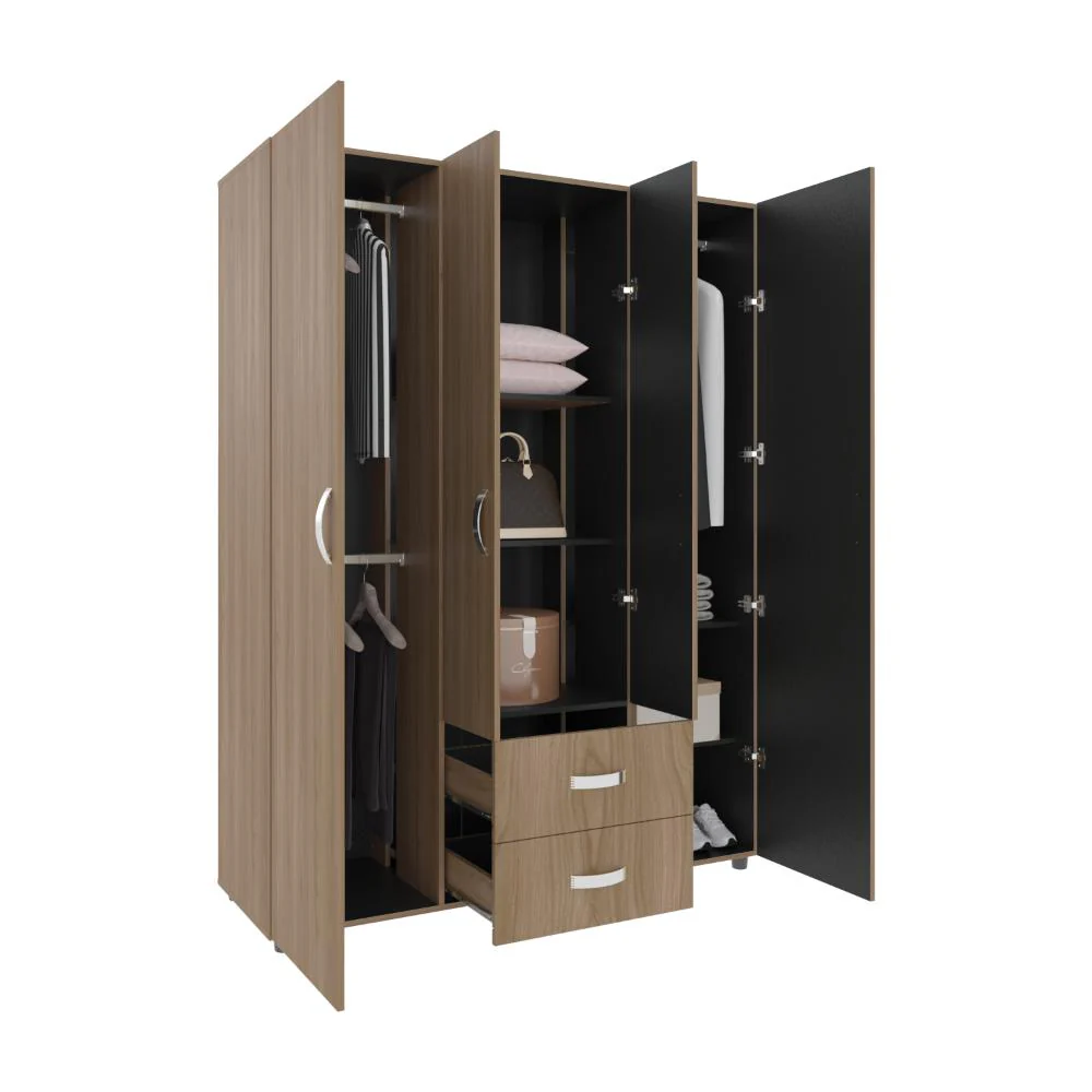 CLOSET BARIN 150, FRESNO EUROPEO Y WENGUE, CON DOS CAJONES ORGANIZADORES MULTIUSOS - Image 2