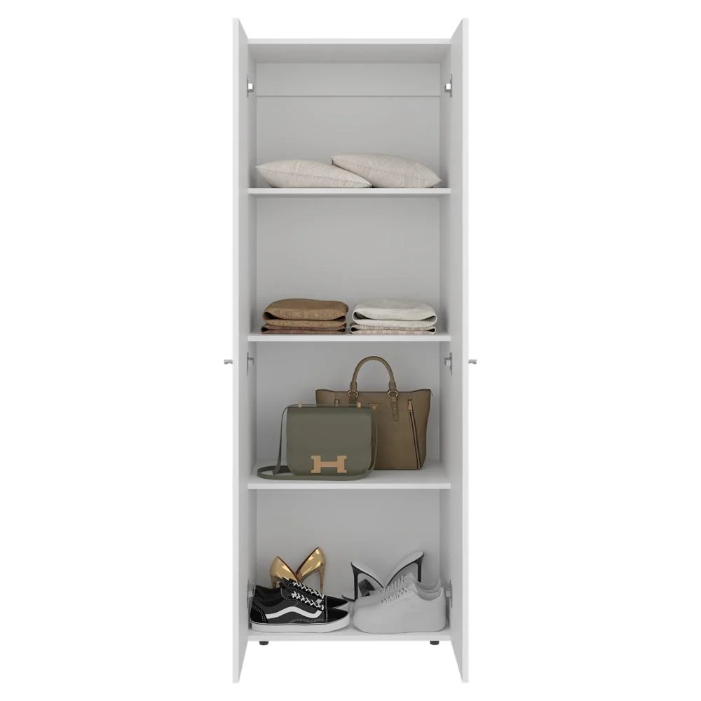 CLOSET BEICO, BLANCO DUQUEZA, CON DOS PUERTAS ABATIBLES Y CUATRO ENTREPAÑOS - Image 2