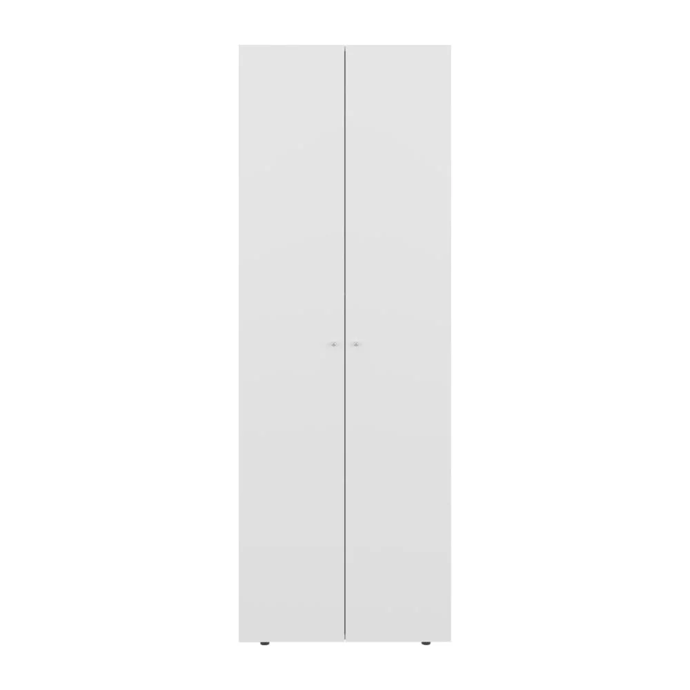 CLOSET BEICO, BLANCO DUQUEZA, CON DOS PUERTAS ABATIBLES Y UN TUBO CROMADO - Image 5
