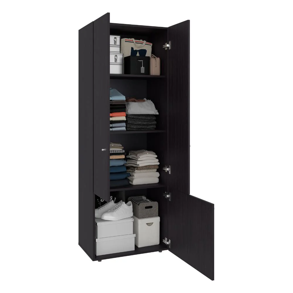 CLOSET BEICO II, FRESNO EUROPEO Y BLANCO DUQUEZA, CON TRES PUERTAS ABATIBLES Y CUATRO ENTREPAÑOS ZF