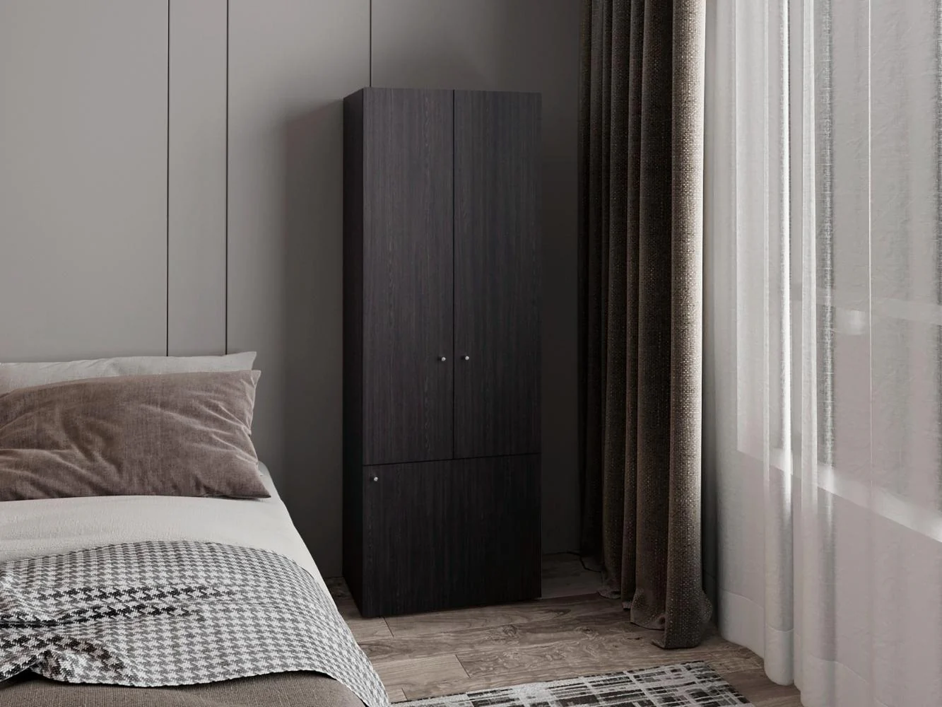 CLOSET BEICO II, FRESNO EUROPEO Y BLANCO DUQUEZA, CON TRES PUERTAS ABATIBLES Y CUATRO ENTREPAÑOS ZF - Image 3