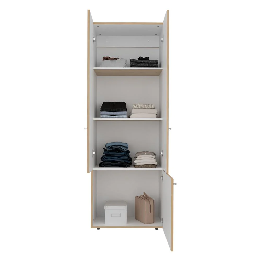 CLOSET BEICO II, FRESNO Y BLANCO DUQUEZA, CON TRES PUERTAS ABATIBLES Y CUATRO ENTREPAÑOS - Image 2