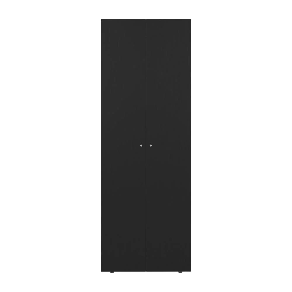 CLOSET BEICO, WENGUE, CON DOS PUERTAS ABATIBLES Y UN TUBO CROMADO - Image 6