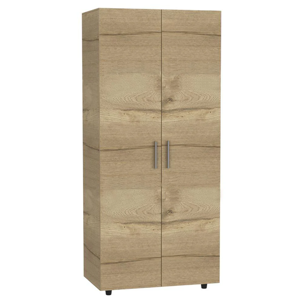 CLOSET CARLOTA, CAFÉ CLARO Y BLANCO, CON UN TUBO CROMADO Y TRES ENTREPAÑOS - Image 5