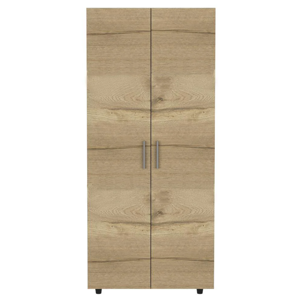 CLOSET CARLOTA, CAFÉ CLARO Y BLANCO, CON UN TUBO CROMADO Y TRES ENTREPAÑOS - Image 6