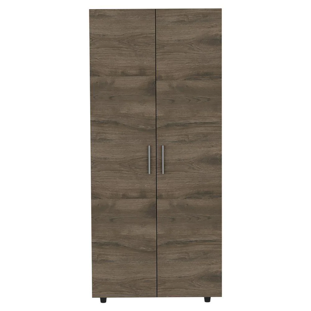 CLOSET CARLOTA, NOGAL Y BLANCO, CON UN TUBO CROMADO Y TRES ENTREPAÑOS - Image 6