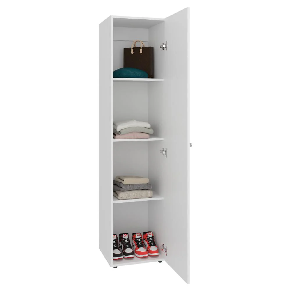 Closet Con Espejo Alma, Blanco Duqueza, Una puerta abatible y entrepaños para guardar ropa ZF - Image 2