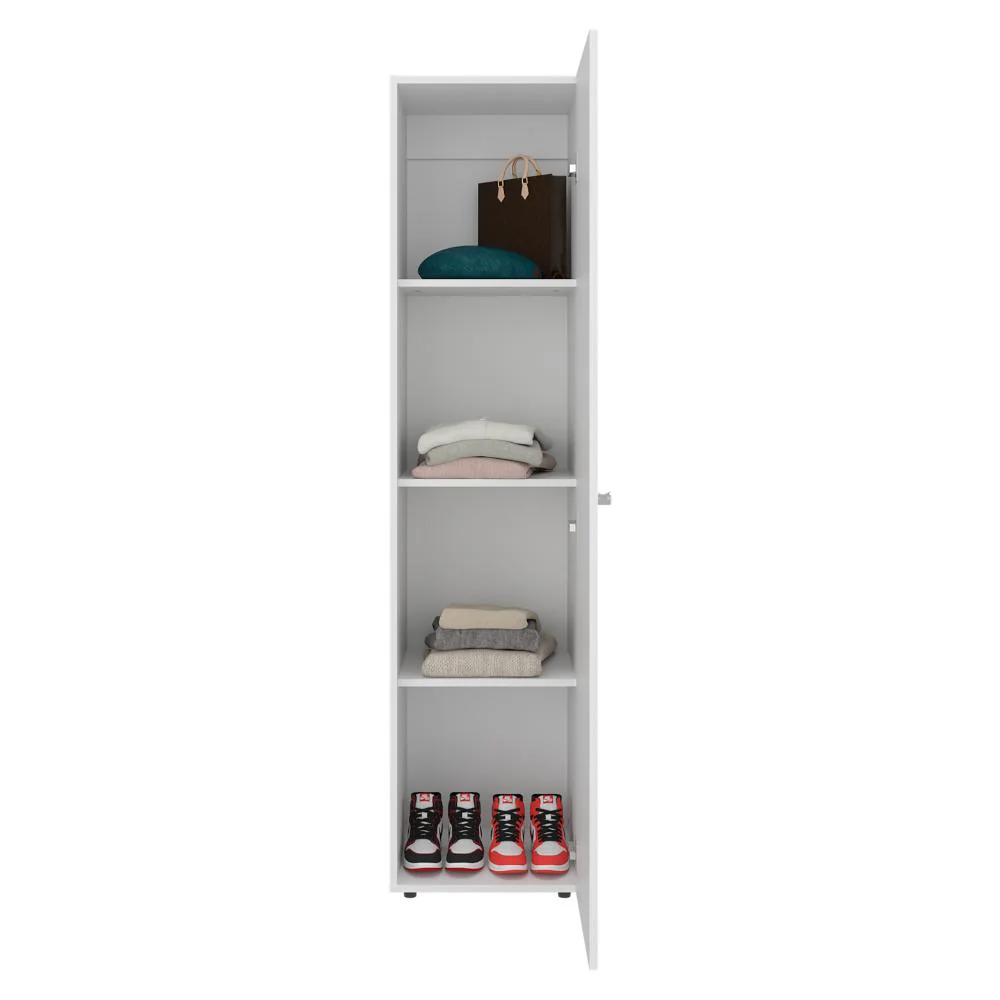 Closet Con Espejo Alma, Blanco Duqueza, Una puerta abatible y entrepaños para guardar ropa ZF - Image 4