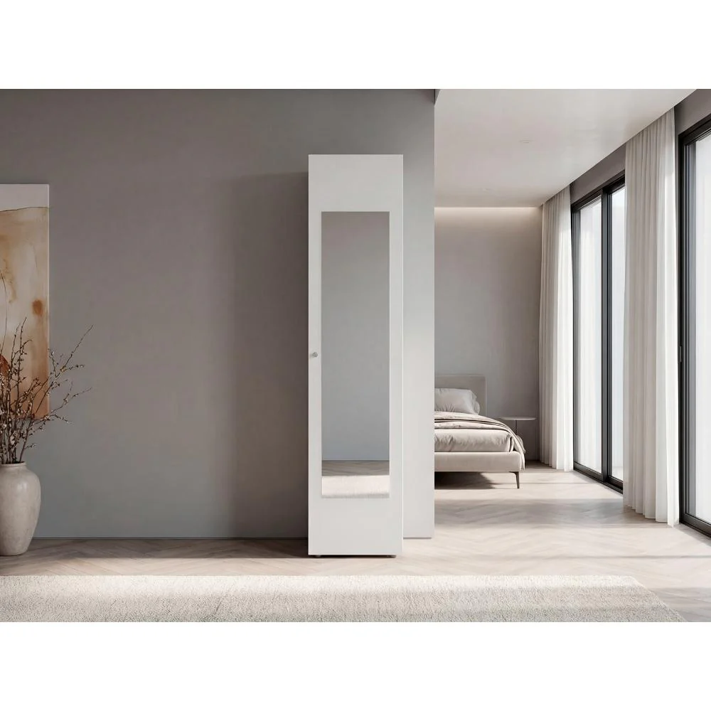 Closet Con Espejo Alma, Blanco Duqueza, Una puerta abatible y entrepaños para guardar ropa ZF - Image 5