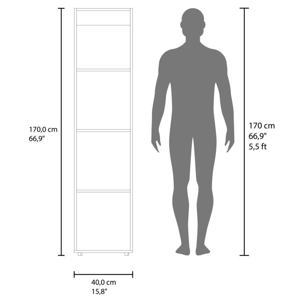 Closet Con Espejo Alma, Blanco Duqueza, Una puerta abatible y entrepaños para guardar ropa ZF - Image 7