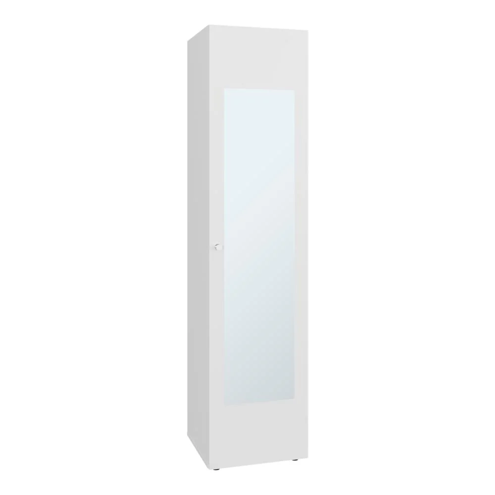 Closet Con Espejo Alma, Kronos Blanco, Diseño moderno con entrepaños y puerta ZF