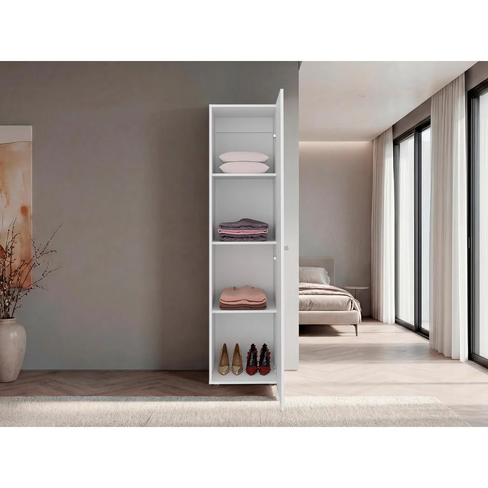 Closet Con Espejo Alma, Kronos Blanco, Diseño moderno con entrepaños y puerta ZF - Image 6