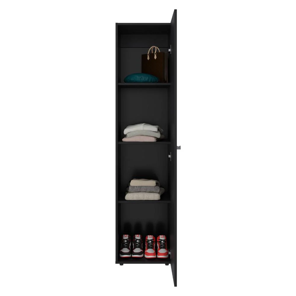 Closet Con Espejo Alma, Wengue, Una puerta abatible y entrepaños para guardar ropa ZF - Image 4