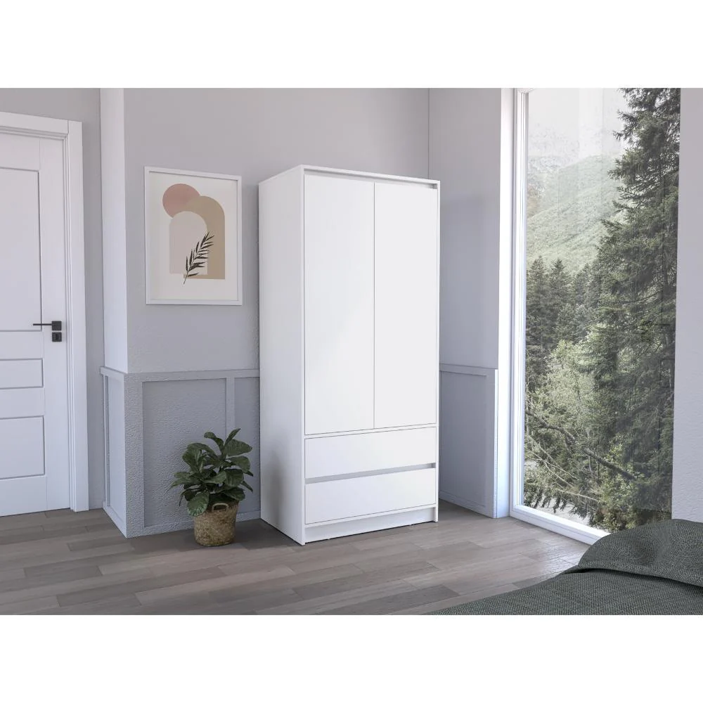 CLOSET CRUELLA, BLANCO, CON DOS PUERTAS ABATIBLES DEBE SER ANCLADO A LA PARED ZF