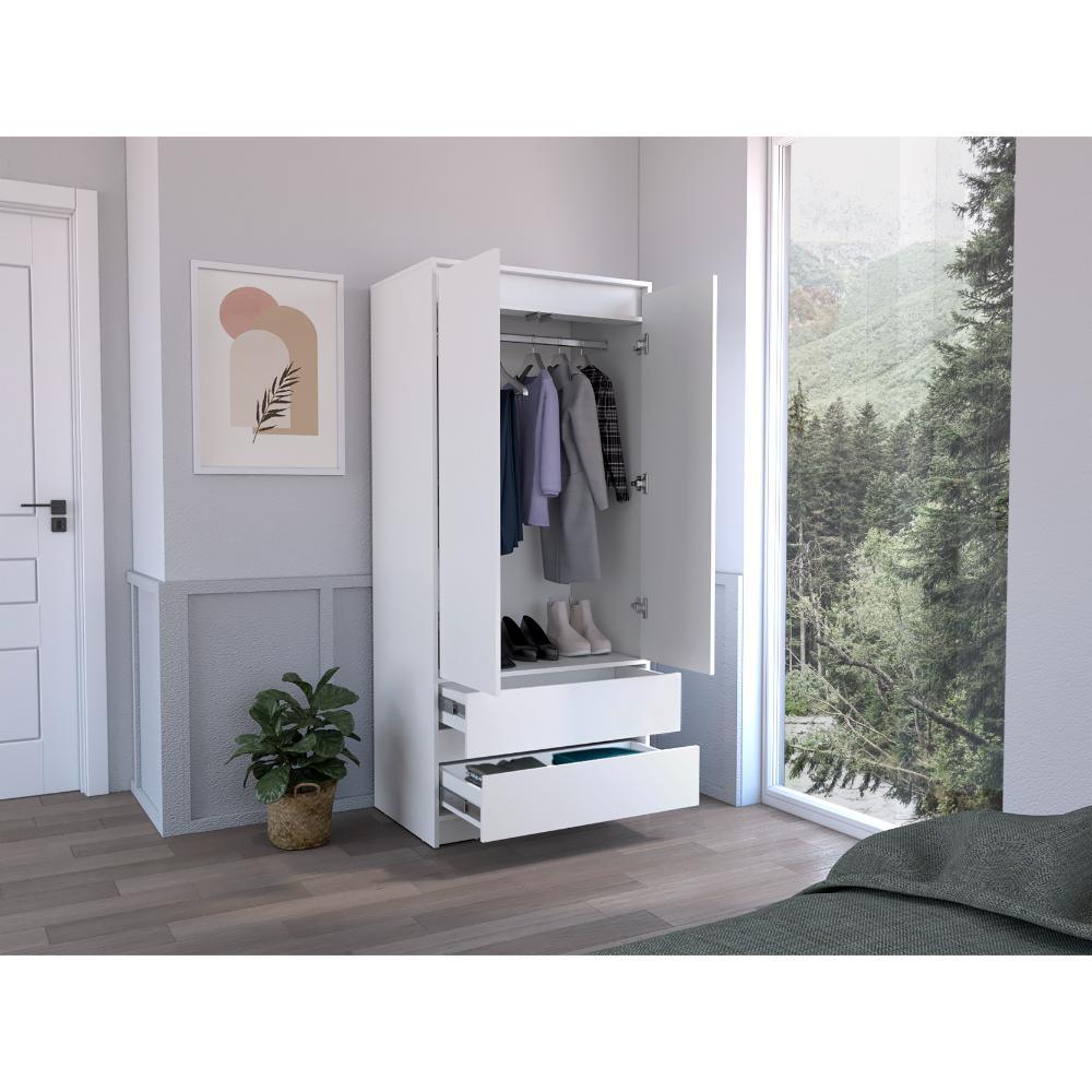 CLOSET CRUELLA, BLANCO, CON DOS PUERTAS ABATIBLES DEBE SER ANCLADO A LA PARED ZF - Image 2