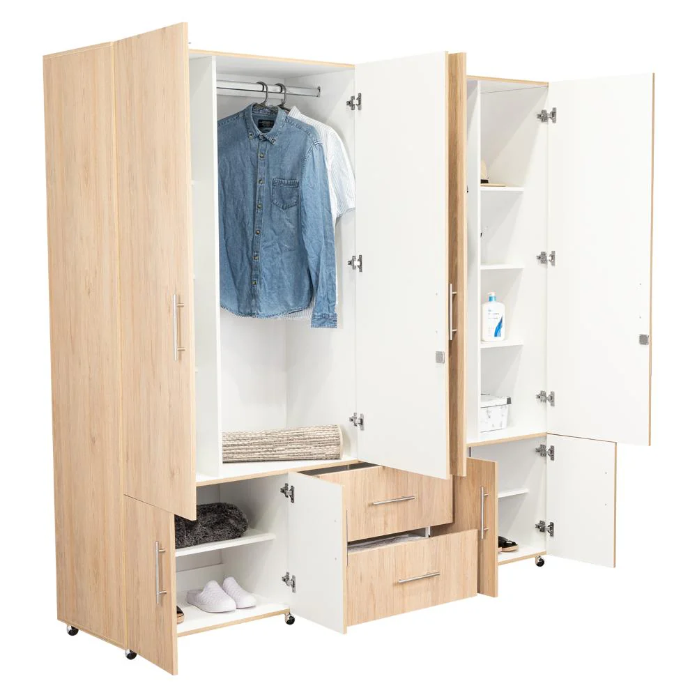 CLOSET DALLAS, BEIGE Y BLANCO, CON OCHO PUERTAS ABATIBLES Y DOS CAJONES ORGANIZADORES - Image 4