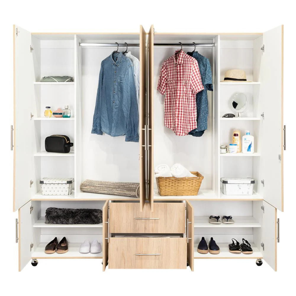CLOSET DALLAS, BEIGE Y BLANCO, CON OCHO PUERTAS ABATIBLES Y DOS CAJONES ORGANIZADORES - Image 5