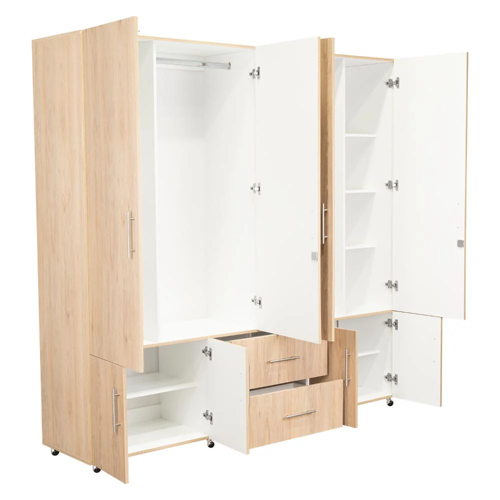 CLOSET DALLAS, BEIGE Y BLANCO, CON OCHO PUERTAS ABATIBLES Y DOS CAJONES ORGANIZADORES - Image 7