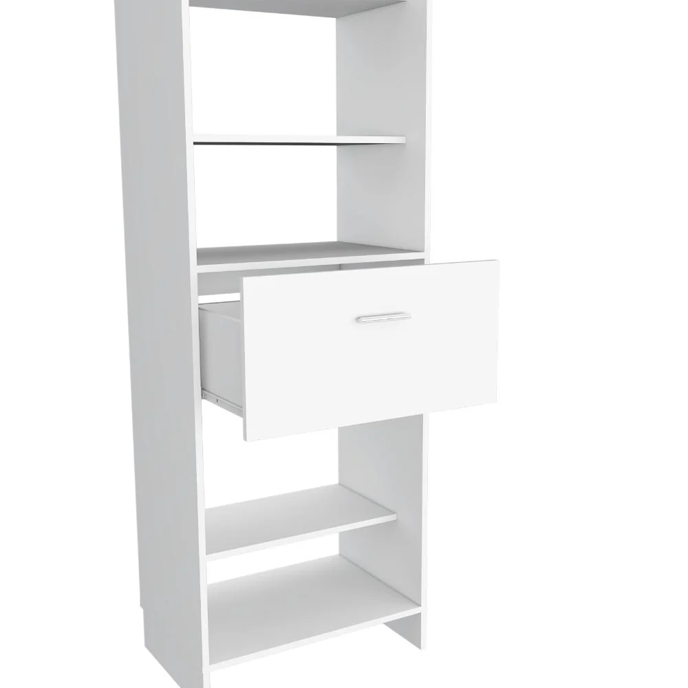 CLOSET DELHI 150, BLANCO DUQUEZA, CON TRES ENTREPAÑOS Y UN TUBO PARA COLGAR ROPA ZF - Image 11