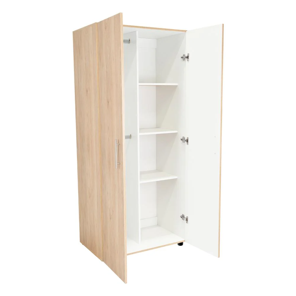 CLOSET TERA, BEIGE Y BLANCO, DOS PUERTAS ABATIBLES Y DOS TUBOS CROMADOS - Image 6