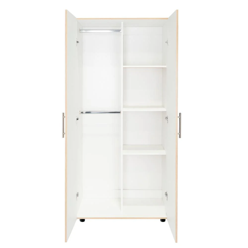 CLOSET TERA, BEIGE Y BLANCO, DOS PUERTAS ABATIBLES Y DOS TUBOS CROMADOS - Image 8