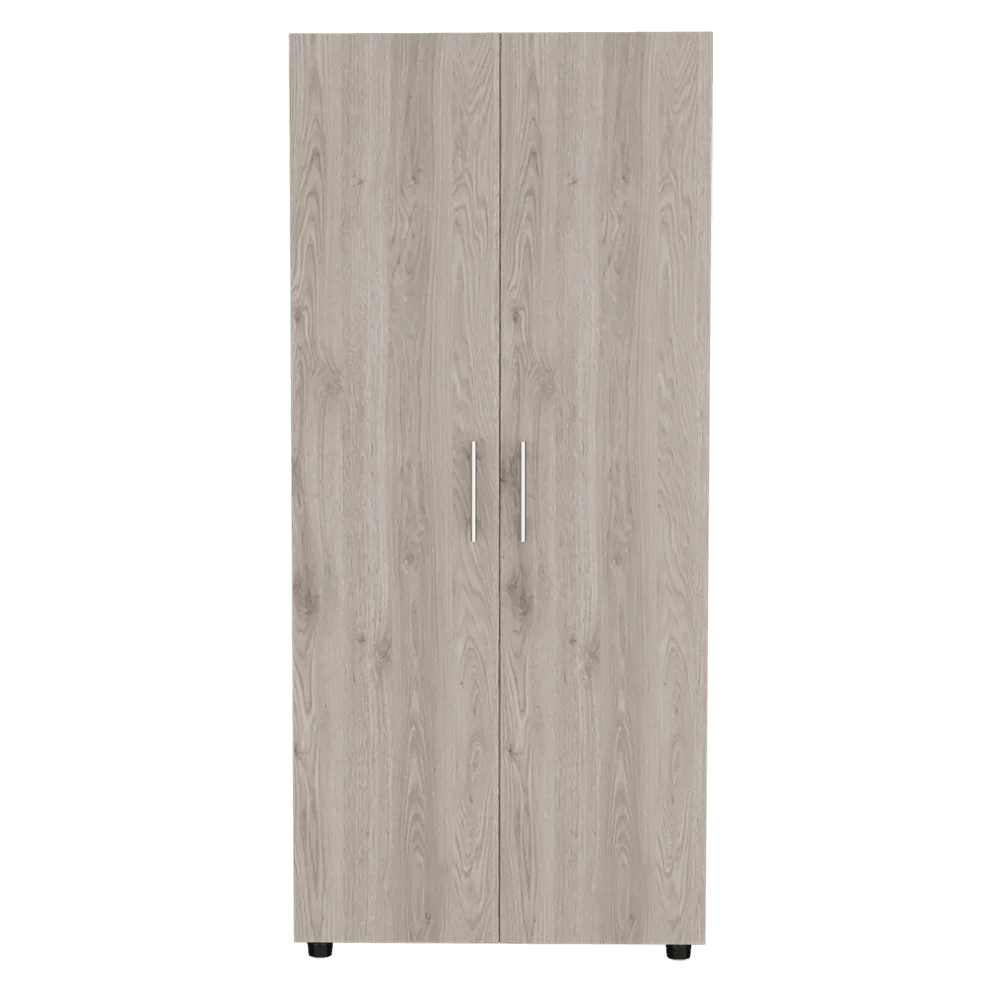 CLOSET TERA BARDOLINO Y BLANCO VAINILLA, DOS PUERTAS ABATIBLES Y DOS TUBOS CROMADOS - Image 3