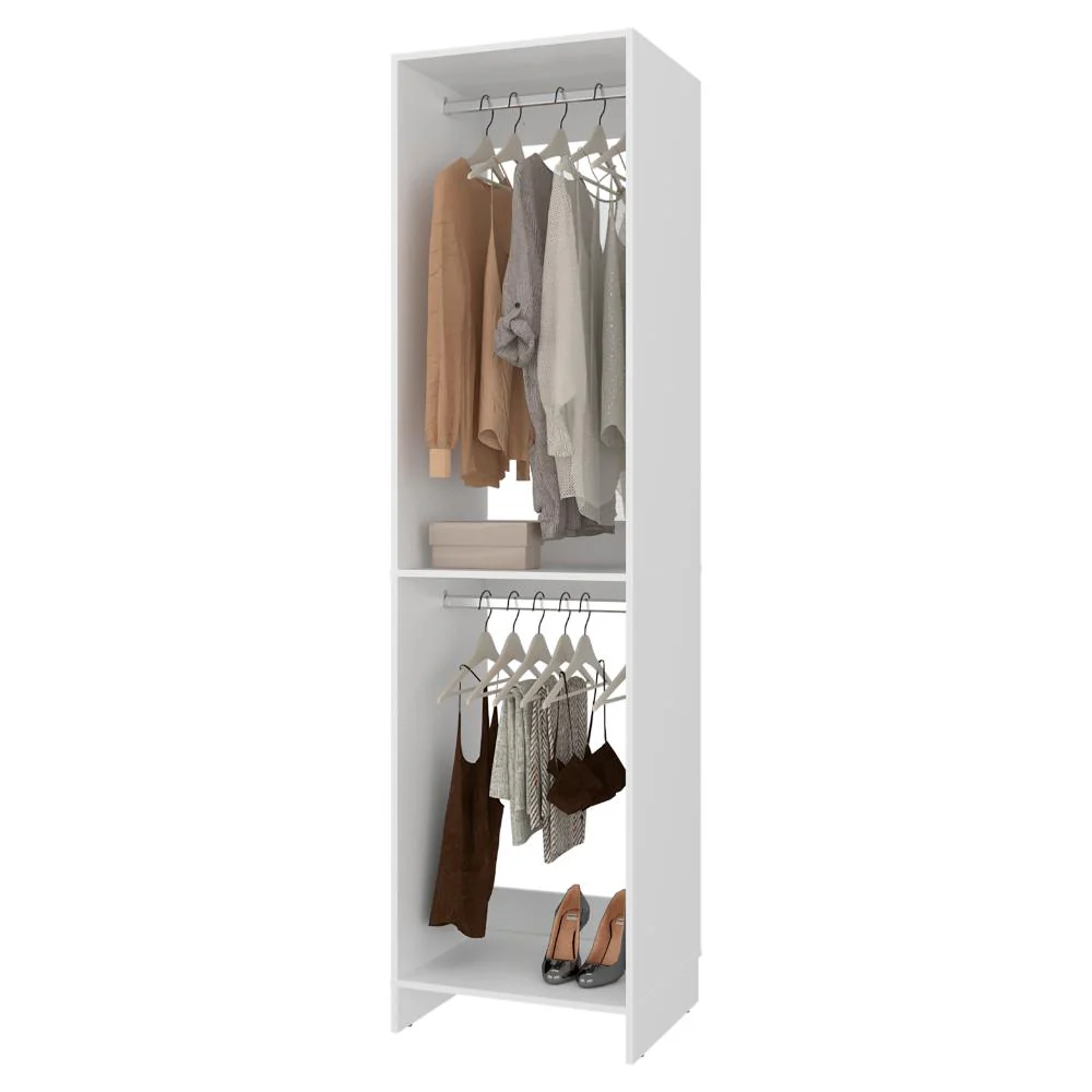 Closet Eco, Kronos Blanco, Con un entrepaño amplio para organizar ropa, sin puertas ZF