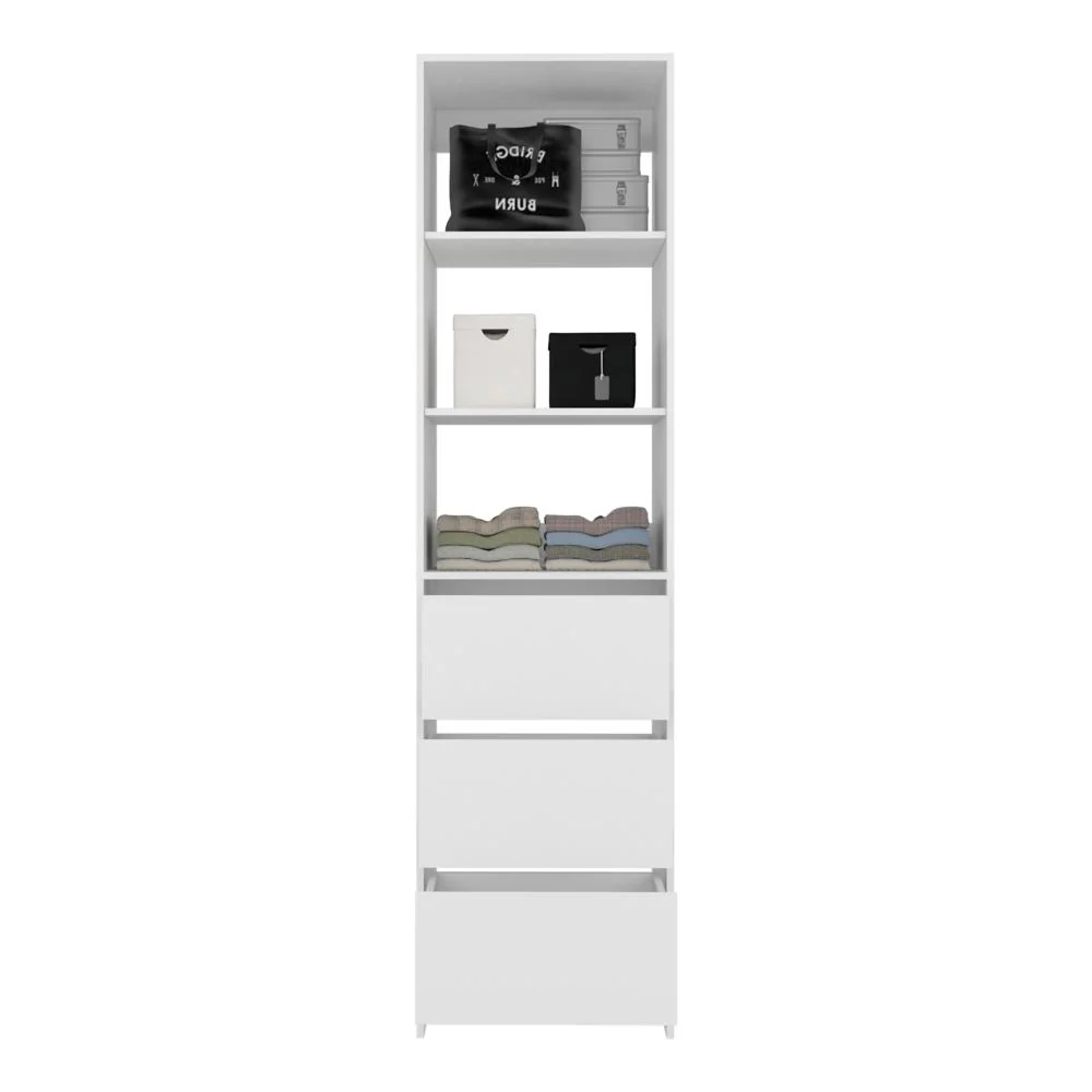 Closet  Eco, Kronos Blanco, Con tres entrepaños y tres cajones amplios para organizar ropa ZF - Image 2
