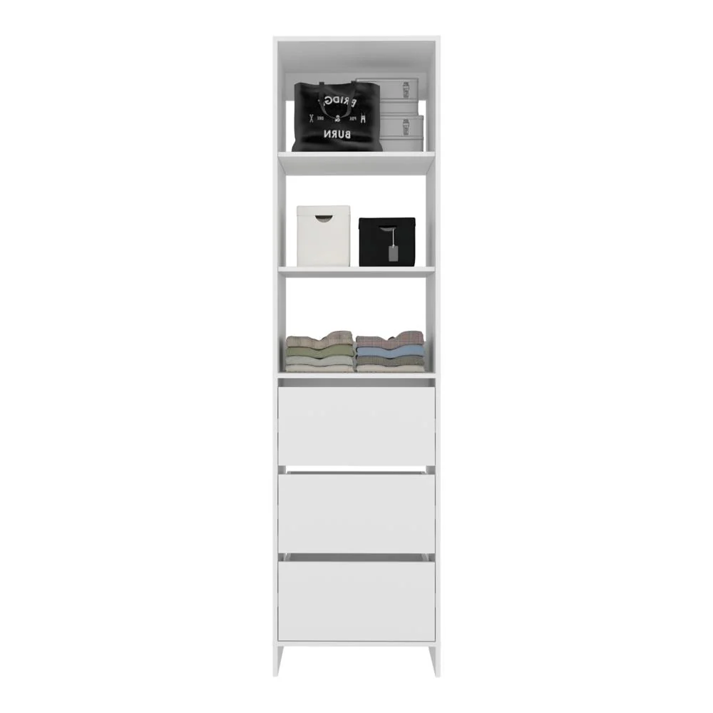Closet  Eco, Kronos Blanco, Con tres entrepaños y tres cajones amplios para organizar ropa ZF - Image 3