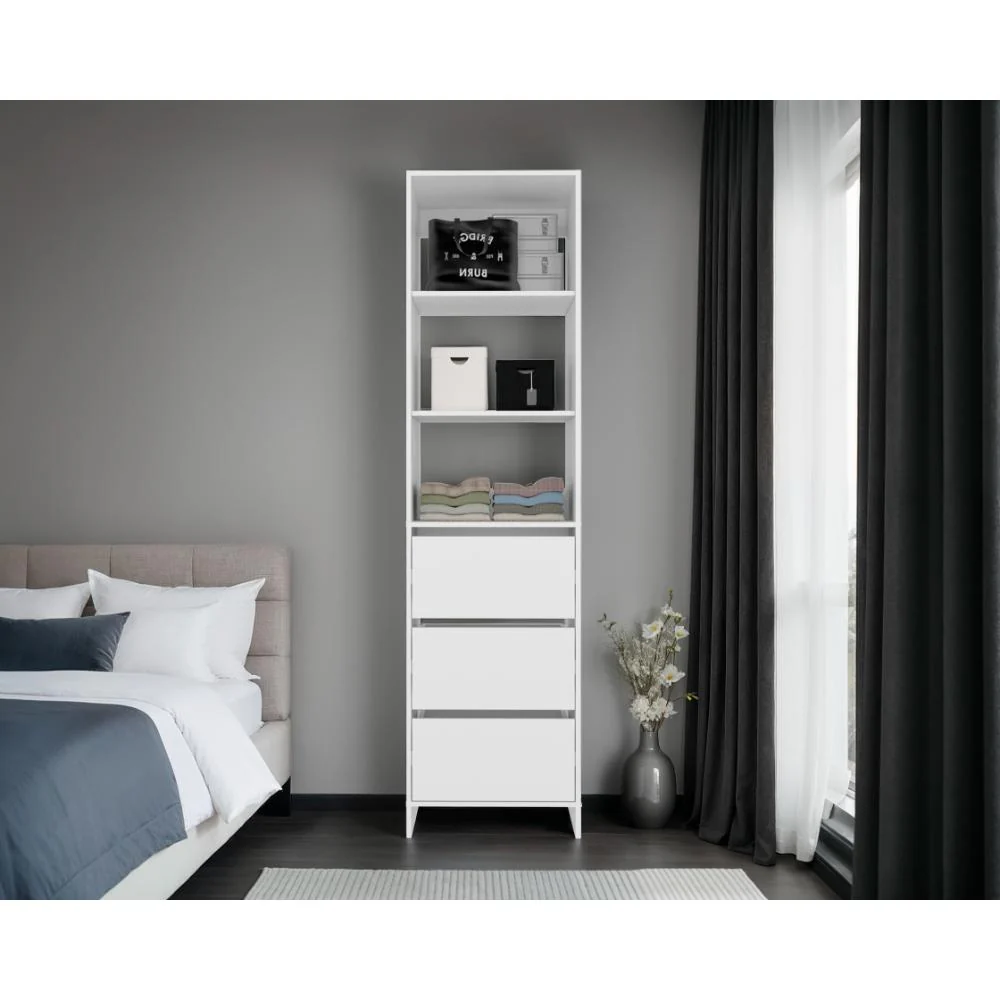 Closet  Eco, Kronos Blanco, Con tres entrepaños y tres cajones amplios para organizar ropa ZF - Image 4