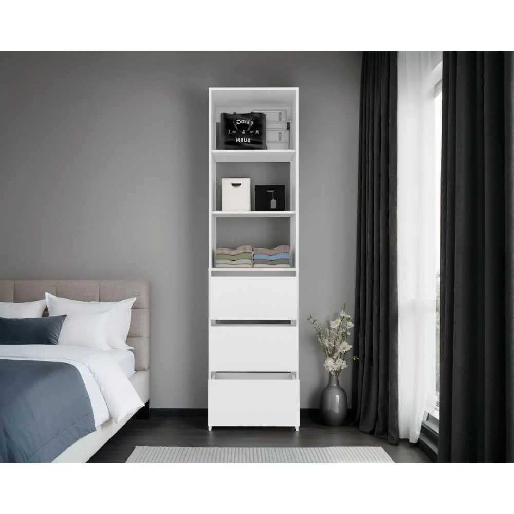 Closet  Eco, Kronos Blanco, Con tres entrepaños y tres cajones amplios para organizar ropa ZF - Image 5