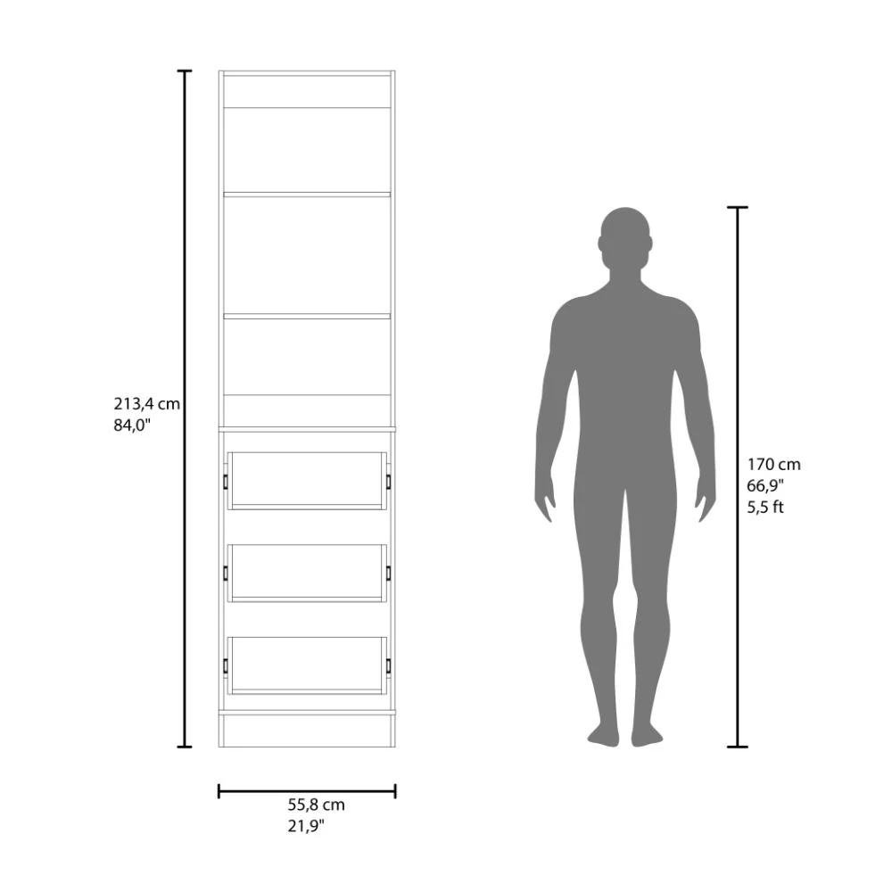 Closet  Eco, Kronos Blanco, Con tres entrepaños y tres cajones amplios para organizar ropa ZF - Image 9