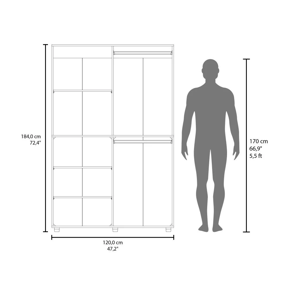 CLOSET ECONO, MILAN Y BLANCO DUQUEZA, PEQUEÑO CON AMPLIOS ESPACIOS PARA GUARDAR ROPA ZF - Image 12