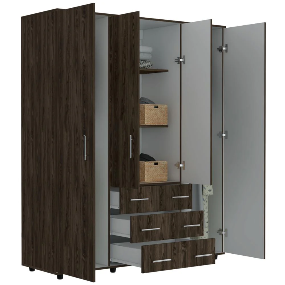 CLOSET FONTANA, MILAN Y BLANCO, CON CUATRO TUBOS PARA COLGAR ROPA Y ZAPATERO EN LA PARTE INFERIOR - Image 3